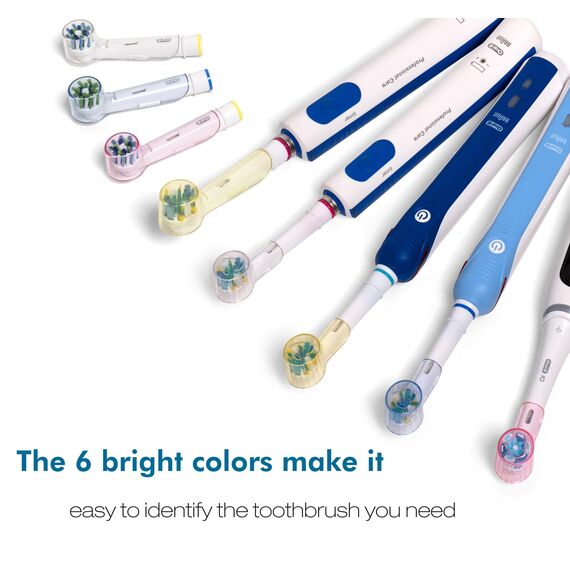 seplouis Elektrische Zahnbürstenkopfabdeckung für Oral-B & iO Elektrische Zahnbürstenköpfe, Mehrfarbig, 8er/Pack