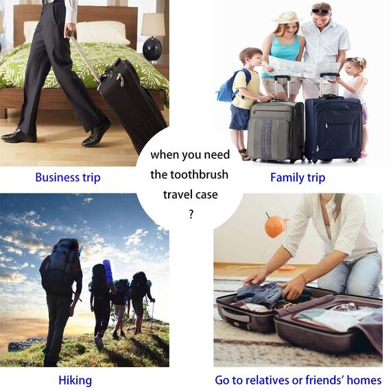 Reiseetui für elektrische Zahnbürsten von Oral-B Pro Serie, Kunststoff, 2 Stück (Blau und Weiß)