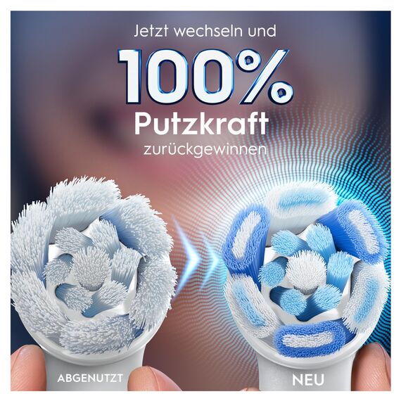 Oral-B iO Ultimative Reinigung, Original Aufsteckbürsten für elektrische Oral-B iO Zahnbürsten, 'Borsten-in-Borsten' Bündel, Weiß, 4 Stück