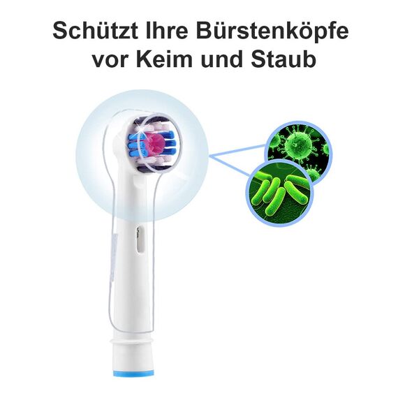 HSYTEK 6er Zahnbürsten Schutzkappe Kompatibel mit Oral B Aufsteckbürsten, Zahnbürstenkopf Hülle für Precision, Cross, Sensitive, 3DWhite Ersatzbürsten, Abdeckungen anstelle von Reiseetui