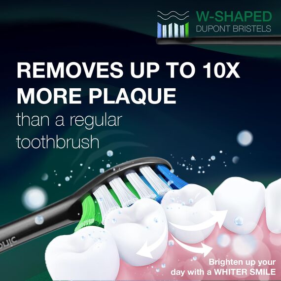 Wagner Stern WHITEN+ Edition. Intelligente elektrische Zahnbürste mit Drucksensor. 5 Putzmodi und 3 Intensitätsstufen, 8 weiche Bürstenköpfe, hochwertiges Reiseetui.