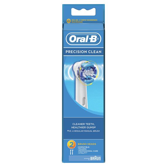 Braun Oral-B Aufsteckbürsten Precision Clean 2er (für alle rotierenden Zahnbürsten von Oral-B)