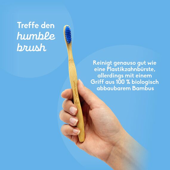 The Humble Co. Bambus-Zahnbürsten (5er-Pack) medium borsten - Zahnbürsten für professionelle Mundpflege, Zahngesundheit und Zahnfleischpflege, BPA-frei