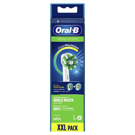 Oral-B Crossaction Set mit 8 Bürsten mit CleanMaximiser-Technologie, 8 Stück