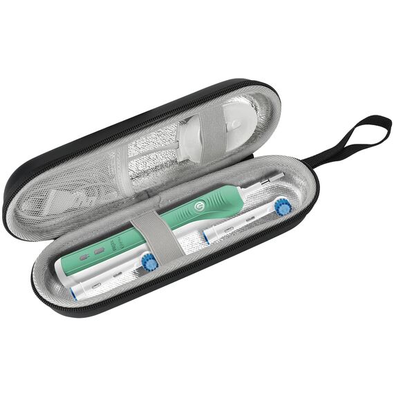 ProCase Elektrisch Zahnbürste Reiseetui, Zahnbürstenhalter Hart Hülle Kompatibel für Oral-B Pro 1000 8000/ Philips Sonicare 5100 6100 und andere Zahnbürste Tasche mit Netztaschen für Zubehör –Schwraz
