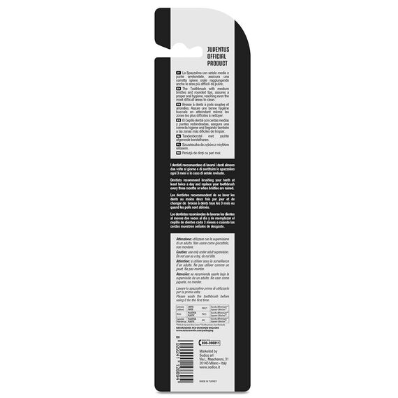 Naturaverde Juventus Manuelle Zahnbürste, wie Foto Weiß/Schwarz