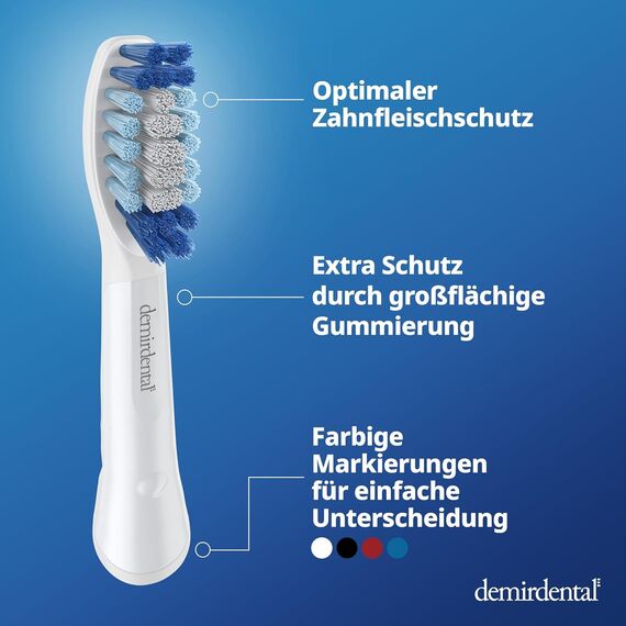 Aufsteckbürsten von demirdental für Oral-B Pulsonic Aufsteckbürsten, Medium Bürstenköpfe, Ersatzbürsten für tägliche Reinigung, Weiß, 16 Stück