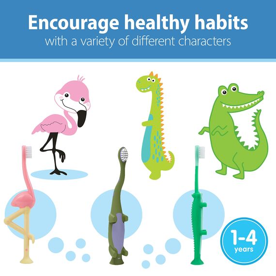 Dr. Brown's Flamingo Kleinkind-Zahnbürste, Rosa