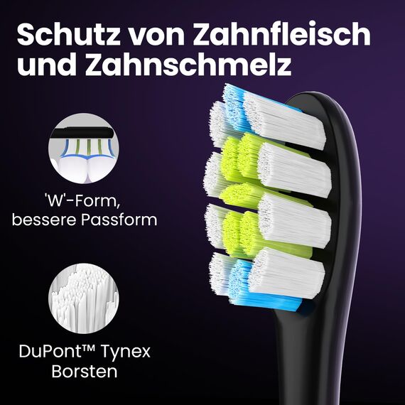 Oclean X Pro Elektrische Zahnbürste, Schallzahnbürste mit Farbdisplay, 3 Putzmodi & 32 Intensitäten, 30 Tage Akkulaufzeit, mit Timer, Drucksensor & APP, Dunkellila