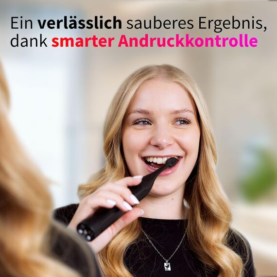 Zahnheld® Elektrische Schallzahnbürste GERO G3 mit Reiseetui und Bürstenkopf | Für eine täglich effektive Zahnreinigung | Lange Akkulaufzeit | 5 Putzmodi | schwarz