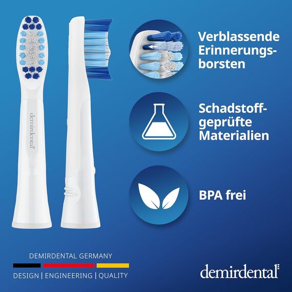 Aufsteckbürsten von demirdental für Oral-B Pulsonic Aufsteckbürsten, Medium Bürstenköpfe, Ersatzbürsten für tägliche Reinigung, Weiß, 16 Stück