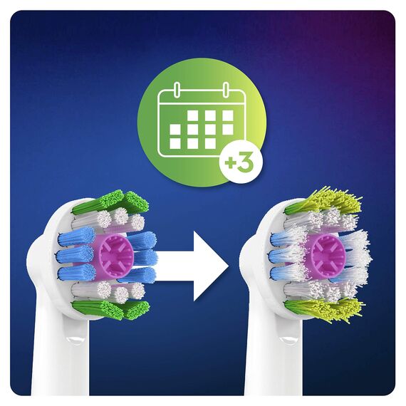 Oral-B 3D White, b眉rsten f眉r elektrische Zahnb眉rste mit CleanMaximiser-Technologie, 3 St眉ck.