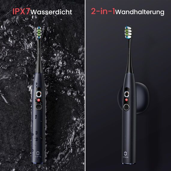 Oclean Schallzahnbürste X Series Pro Digital Travel Set mit Touch-Display, 6 Zahnbürstenköpfe mit Reiseetui, 3 Modi Elektrische Zahnbürste mit Timer & 30 Tage Akkulaufzeit, Sternlila
