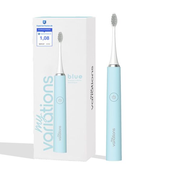 My Variations - Elektrische Schallzahnbürste – wiederaufladbar – 1 Monat Akku – 5 Putzmodi – integrierter 2-Minuten-Timer – 1 Griff und 1 Bürste (blau)