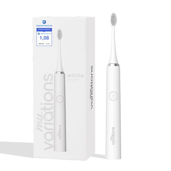 My Variations - Elektrische Schallzahnbürste – wiederaufladbar – 1 Monat Akku – 5 Putzmodi – integrierter 2-Minuten-Timer – 1 Griff und 1 Bürste (weiß)
