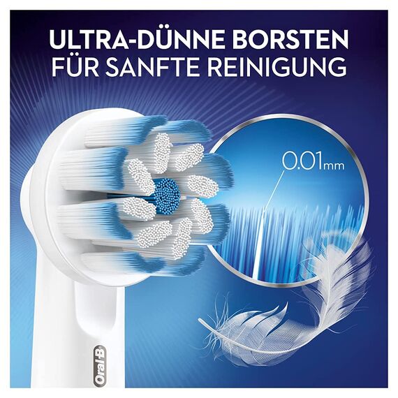 Oral-B Sensitive Clean Aufsteckbürsten für elektrische Zahnbürste, 10 Stück, sanfte Zahnreinigung, ultra-dünne Borsten, Zahnbürstenaufsatz für Oral-B Zahnbürsten