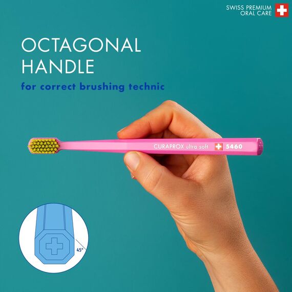 Curaprox Handzahnbürste - Love Edition 2025 / Ultraweich für empfindliche Zähne und Zahnfleisch | 2er Pack, Weiss und Pink/Hergestellt in der Schweiz