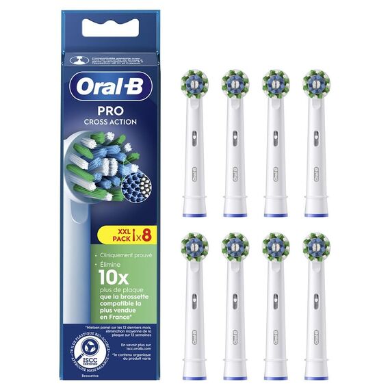 Oral-B Pro Cross Action Aufsteckbürsten für elektrische Zahnbürsten, 8 Stück