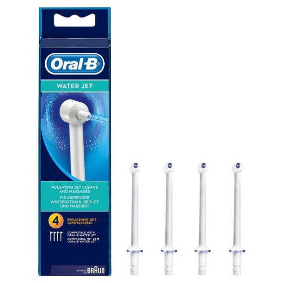 Oral-B WaterJet Ersatzdüsen für Munddusche/Zahnzwischenraumreiniger, 4 Stück, für gründliche Zahnreinigung und Massage des Zahnfleisches