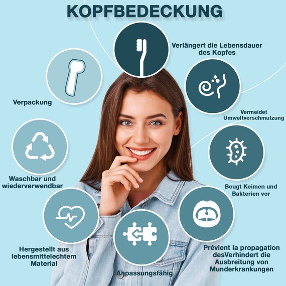 Ph Pro Heat Zahnbürsten Schutzkappe Kompatibel mit Oral B - Zahnbürstenschutz - Zahnbürsten Schutz Abdeckung - Hülle für Elektrische Zahnbürste -12 Stück Toothbrush Cover.