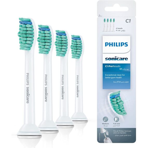 Philips Original Sonicare Pro Results Bürstenköpfe, Weiß, 4er-Pack - HX6014/07