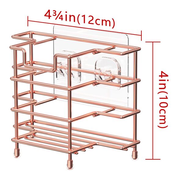 Linkidea Belüfteter Zahnbürstenhalter für Badezimmer, Edelstahl Zahnbürstenständer für elektrische Zahnbürste, Zahnpasta, Rasierer, Wandhalterung/Schminktisch-Arbeitsplatte 3 Schlitze Organizer