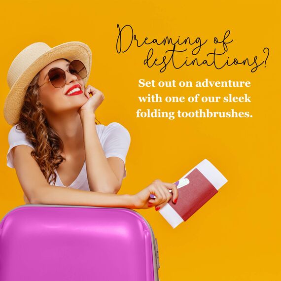 Faltbare Reisezahnbürste, Camping-Zahnbürste, mittlere Borsten, 6 Stück