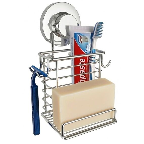 Zahnbürstenhalter Saugnapf Wandmontage Zahnpasta und Zahnbürsten Halter mit leistungsstarkem Vakuum- oder Klebesystem Rostfreier Edelstahl Organizer Elektrische Zahnbürste (Silber)