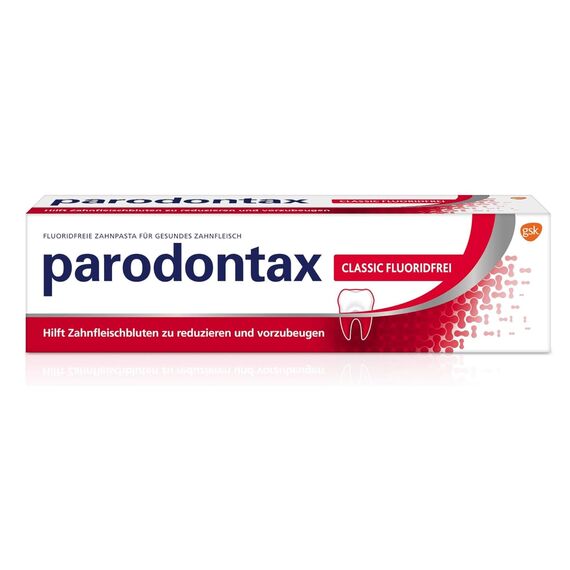 Parodontax Classic Fluoridfrei, Zahnpasta ohne Fluorid, hilft Zahnfleischbluten zu reduzieren und vorzubeugen, 1 x 75ml