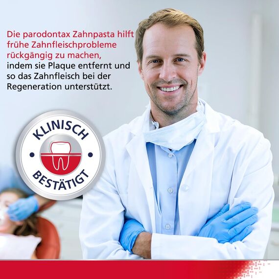 Parodontax Classic Fluoridfrei Zahnpasta, 1x75ml, hilft Zahnfleischbluten zu reduzieren und vorzubeugen (Packung mit 4)