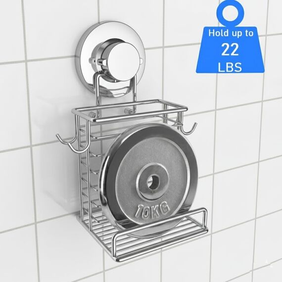 Zahnbürstenhalter Saugnapf Wandmontage Zahnpasta und Zahnbürsten Halter mit leistungsstarkem Vakuum- oder Klebesystem Rostfreier Edelstahl Organizer Elektrische Zahnbürste (Silber)