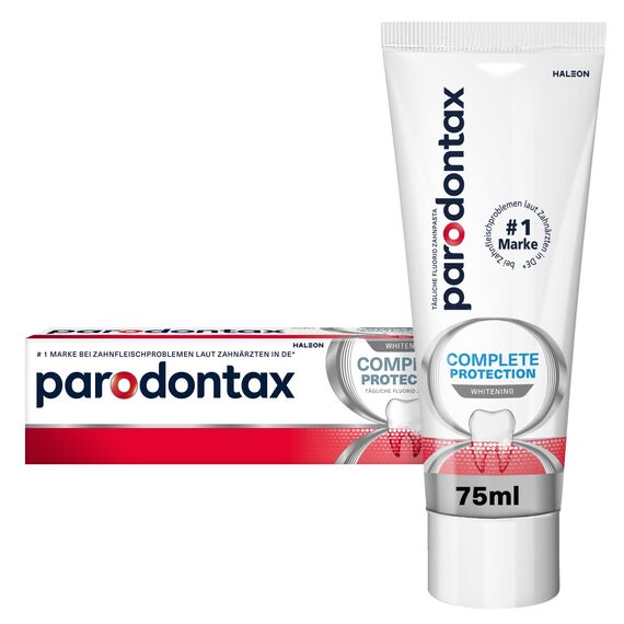 Parodontax Complete Protection Whitening Zahnpasta, 1x 75ml, Zahncreme bei Zahnfleischproblemen