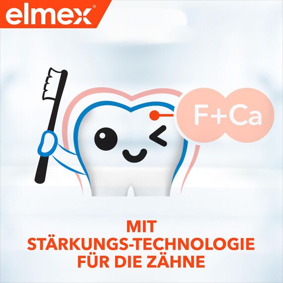 elmex Zahnpasta Junior 6-12 Jahre 75ml – medizinische Zahnreinigung mit 1400 ppm Fluoridgehalt für hochwirksamen Kariesschutz – stärkt die neuen, bleibenden Zähne