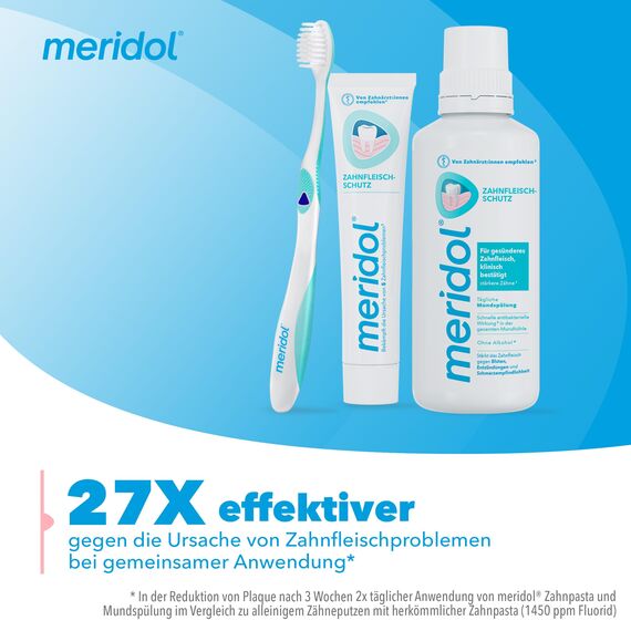 meridol Zahnpasta 2x75ml - Zahncreme bekämpft Zahnfleischentzündungen, antibakterieller Effekt