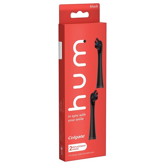 hum by Colgate Ersatz-Zahnbürstenköpfe, Schwarz, 2 Stück