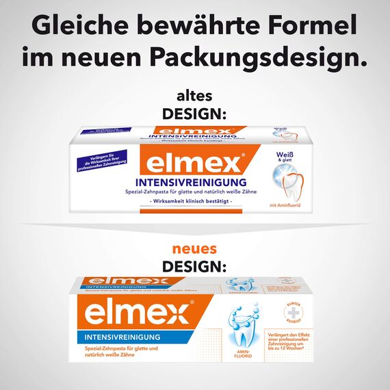 elmex Zahnpasta Intensivreinigung 50 ml – speziell für glatte und natürlich weiße Zähne – verlängert den Effekt einer professionellen Zahnreinigung (Packung mit 2)