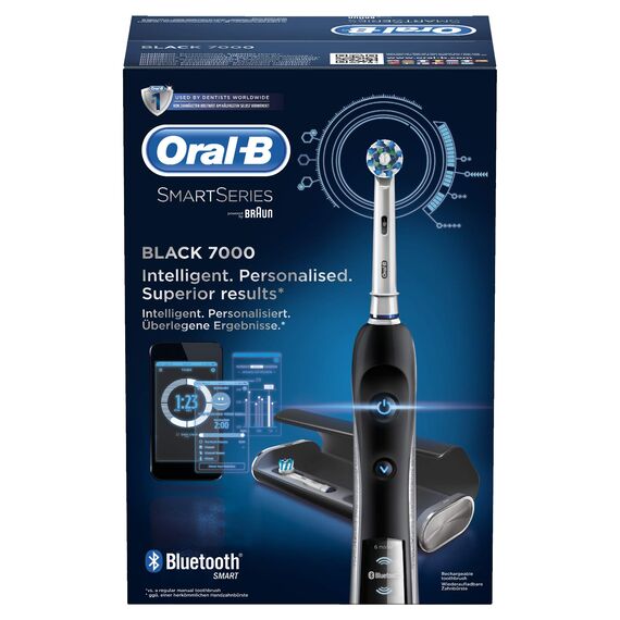 Braun Oral-B Black Pro 7000 Smart elektrische Premium-Zahnbürste mit Bluetooth