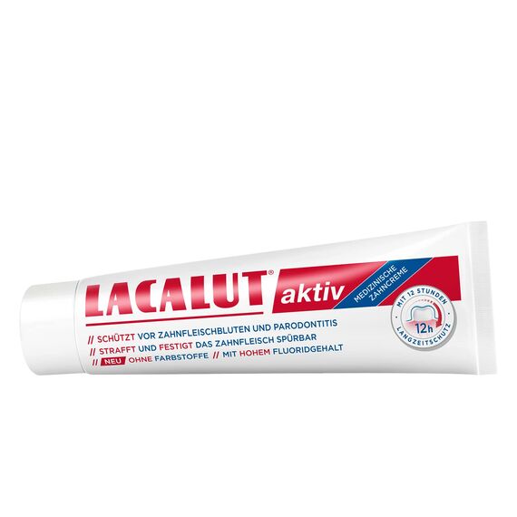 LACALUT AKTIV ZAHNCREME, 100ml Zahnpasta, sofort spürbare Straffung und Festigung des Zahnfleischs, effektive Zahnpflege & Zahnfleischpflege,1 x 100ml (Packung mit 2)