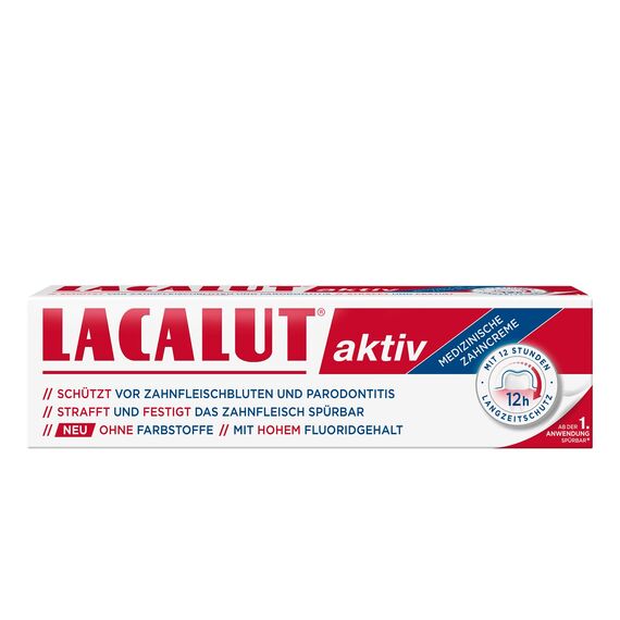 LACALUT AKTIV ZAHNCREME, 100ml Zahnpasta, sofort spürbare Straffung und Festigung des Zahnfleischs, effektive Zahnpflege & Zahnfleischpflege,1 x 100ml (Packung mit 2)