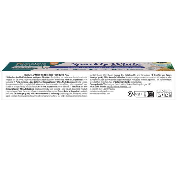 Himalaya Sparkly white herbal Zahnpasta 75 ml (3 Pack)