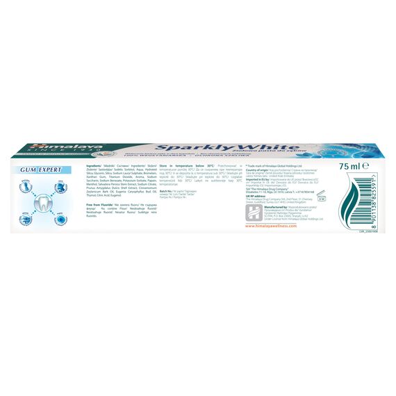 Himalaya Sparkly white herbal Zahnpasta 100 ml (125g) (1 Pack) Packung kann variieren (Packung mit 2)