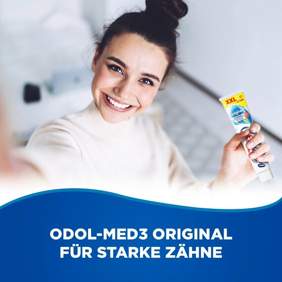 Odol-med 3 Zahnpasta, Original, mit 3in1 Schutz für starke Zähne, gesundes Zahnfleisch** und frischen Atem, 125 ml zahncreme