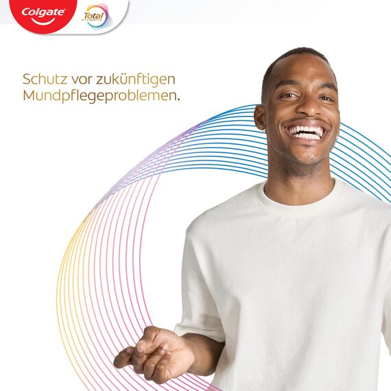 Colgate Zahnpasta Total Original 2x75ml – Zahnreinigung für einen gesunden Mund und 12 Stunden proaktiven Zahnschutz* – reinigt Zähne, Zahnfleisch, Wangen und Zunge
