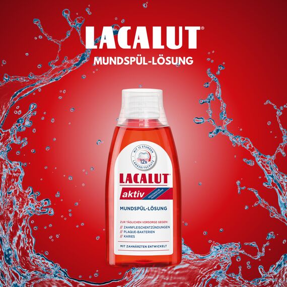 LACALUT AKTIV ZAHNCREME + LACALUT aktiv Mundspül-Lösung 300ml – Schützt das Zahnfleisch, erfrischt den Atem