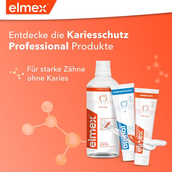 aronal & elmex Zahnpasta Doppel-Schutz 2x75ml – medizinische Zahnreinigung mit doppeltem Schutz für Zahnfleisch und Zähne – stärkt die Zähne gegen Karies für morgens und abends (Packung mit 3)