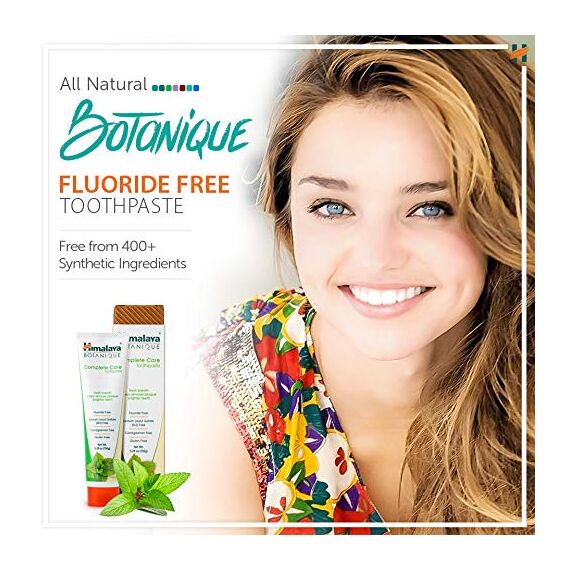 Himalaya Botanique Simply Peppermint Toothpaste|Removes Plaque & Bad Breath | Prevents Tooth Decay | Prevents Bleeding Gums |Flouride free-150g (Pack of 2)