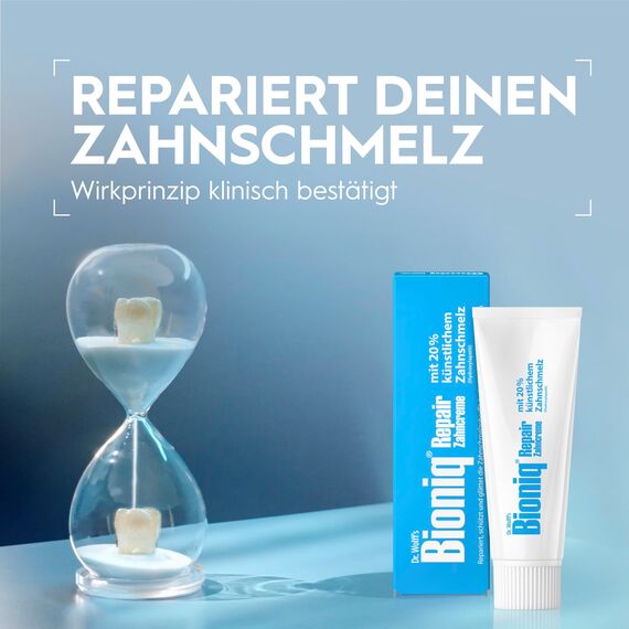 Bioniq® Repair-Zahncreme - 1 x 75 ml - reparierende Zahnpasta mit künstlichem Zahnschmelz, ohne Fluorid