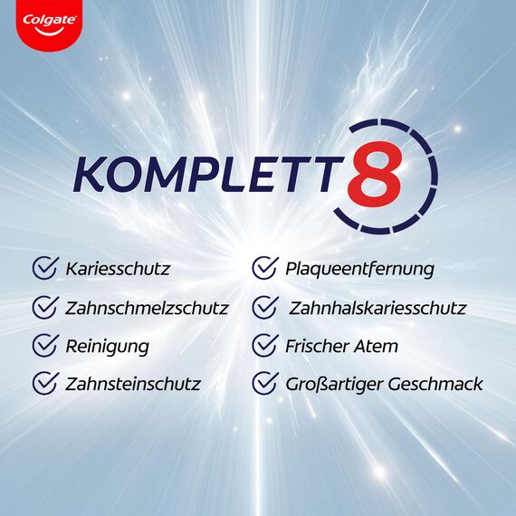 Colgate Zahnpasta Komplett Extra Frisch 75ml – erfrischt den Atem mit großartigem Minzgeschmack – Zahnreinigung mit komplettem Rundum-Schutz für gesunde Zähne