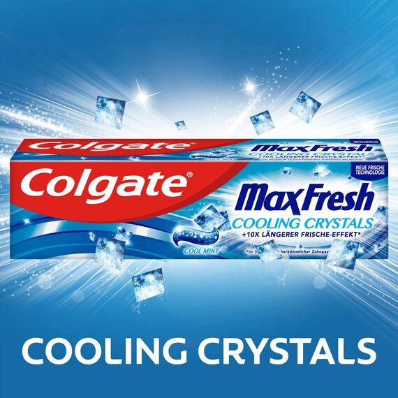 Colgate Zahnpasta Max Fresh Cooling Crystals 75 ml - Zahncreme mit überraschendem Frischegefühl, hält die Zähne weiß