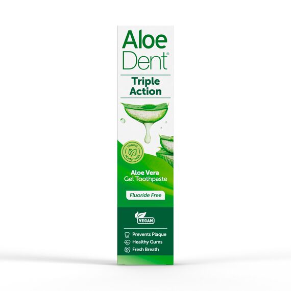 AloeDent Triple Action Aloe Vera Fluoride-frei Zahnpasta, 1er Pack (1 x 100 ml)